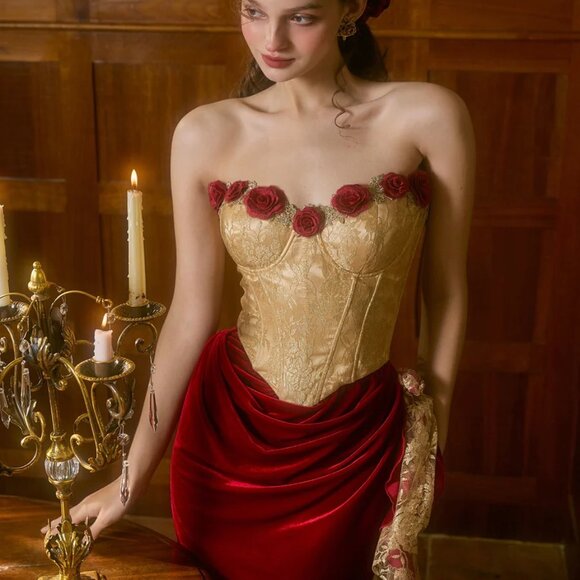 Lacemade Dresses & Skirts - Wild Rosa in Spain Corset Dress